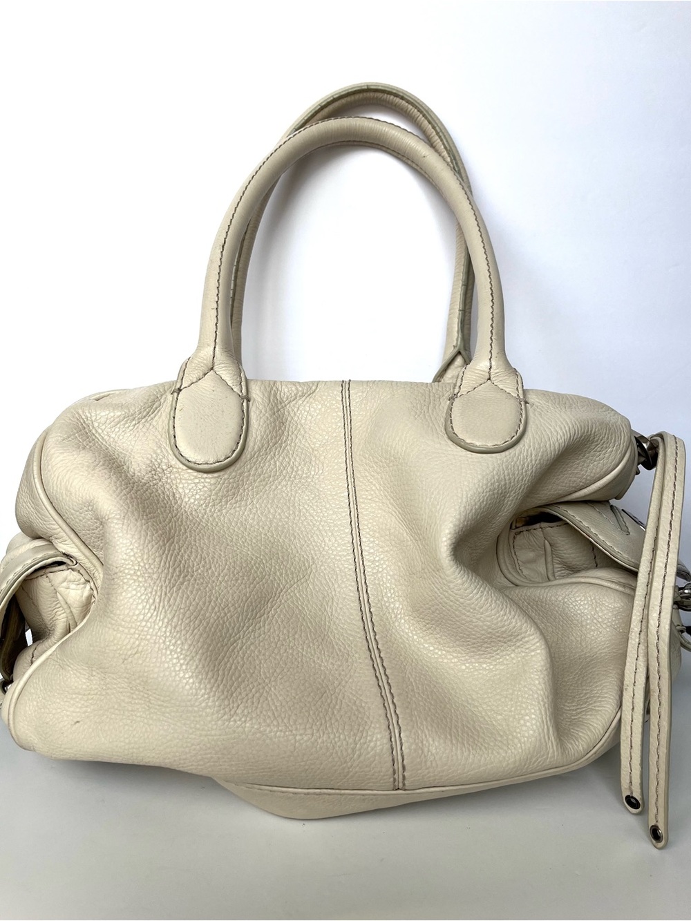 Marc by Marc Jacobs Vintage Y2K Pebbled Leather Satchel Handbag Cream Ivory - Picture 2 of 13